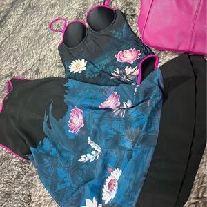 Ted Baker SET of 3 pieces Black and Pink Floral Swimsuit